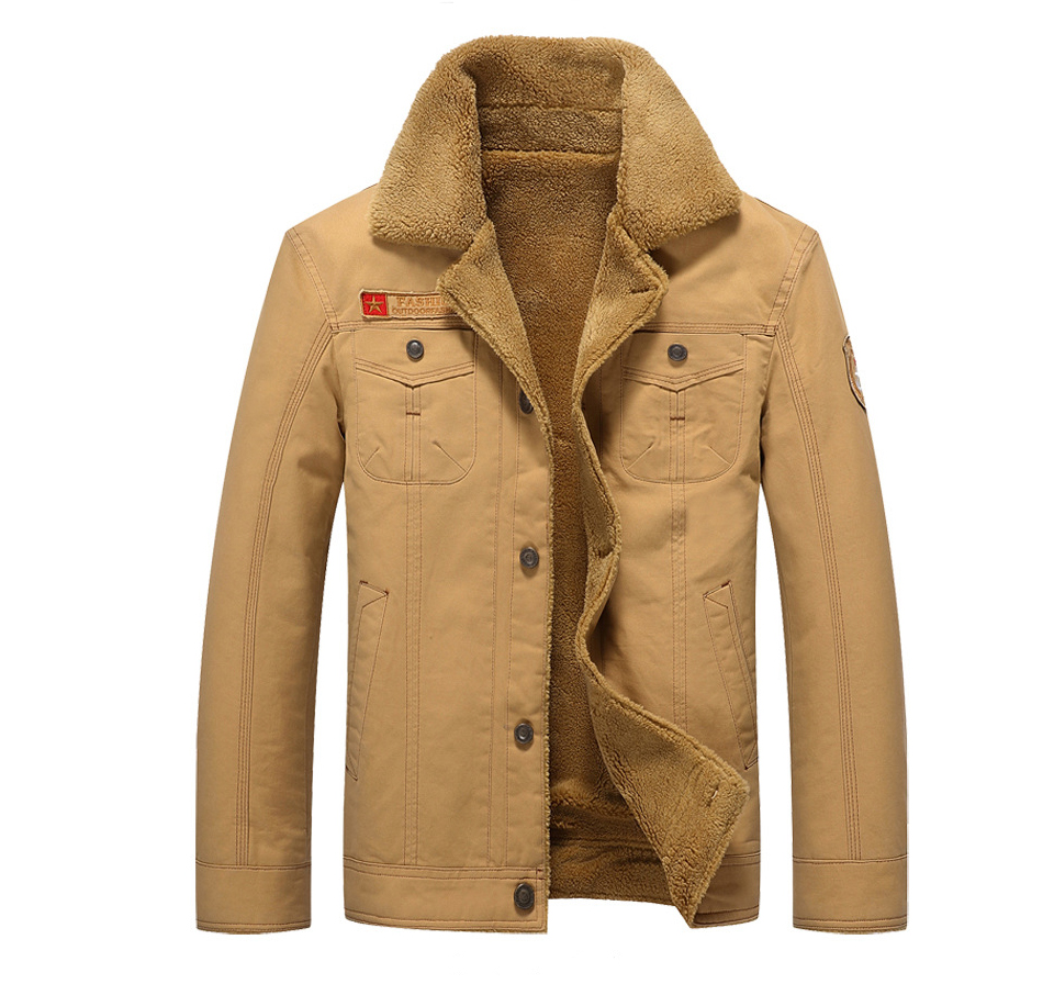 

Single Breasted Winter Bomber Jacket Men Air Force Pilot Jacket Outerwear Cotton Thick Fur Collar Warm Military Tactical Mens Jacket Coat, Black;brown
