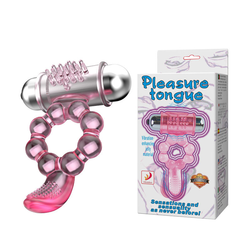 Baile 10 Speed Vibrating Ring Clitoral Stimulation Pleasure Tongue Bullet Vibrator Adult Sex Products Sex Toys For Couple