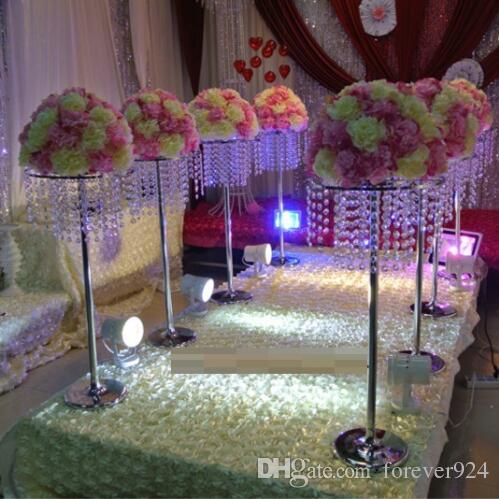 

75cm Tall Crystal Flower Stand Table Centerpiece acrylic Wedding Centerpiece Road Lead Banquet Decoration free shipping