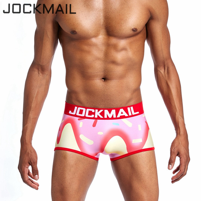 

JOCKMAIL Brand men Underwear boxer Breathable Sexy Cuecas Boxers shorts Gay Underwear panties Man male boy underpants slip, Red