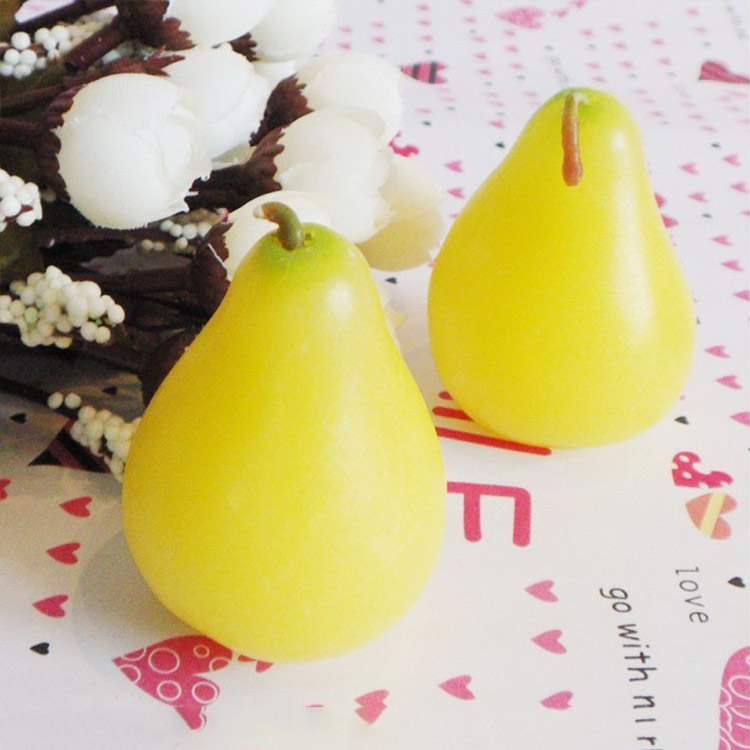 

FEIS wholesale 2pcs Baby Birthday Candle Wax Sweet Small Pear-shaped Candle Home Decor Smokeless Creative Gift Candle Wedding Party Favors, Yellow