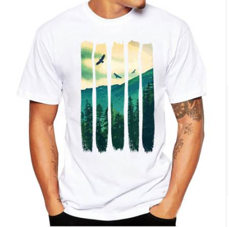 

Feitong Men Printing Tees Shirt Short Sleeve T Shirt Blouse Fitness O-Neck Modal Fashion Causal T Shirts Summer Top