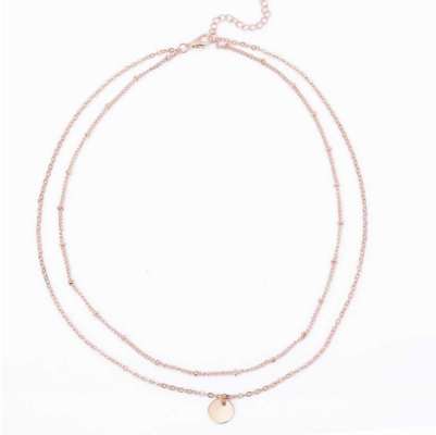 

FAMSHIN Summer Stylish simplicity Copper beads chain metal Sequins Multilayer necklace Women Necklace