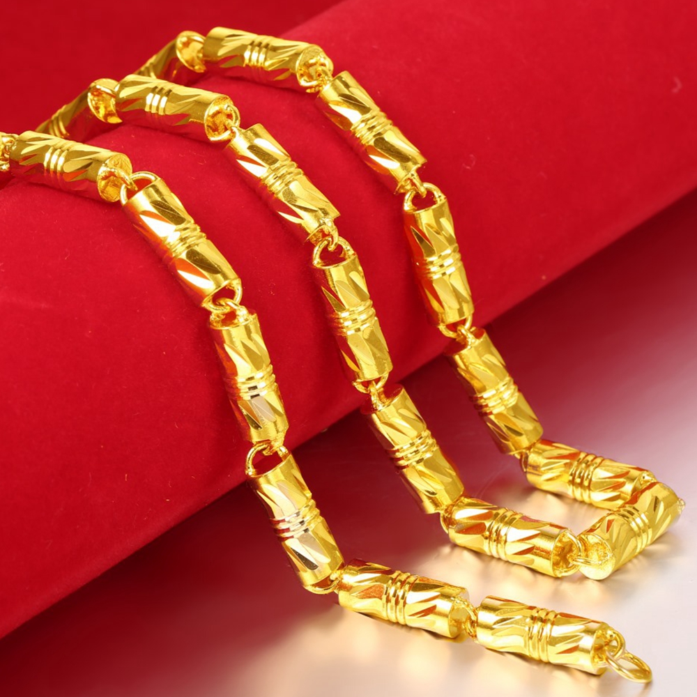 8mm Wide Solid Thick Heavy Chain 18k Yellow Gold Filled Classic Mens Necklace 60cm Long Fashion Jewelry-image-413593261