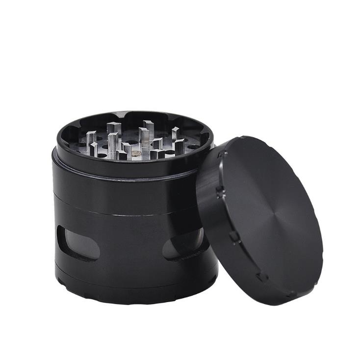 

Personalized creative metal aluminum smoke grinder, cigarette cutter, four layer smoke grinder