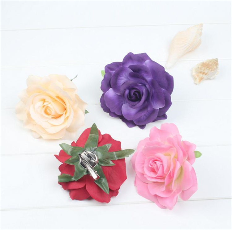 2019 Bride Wedding Silk Flower Simulation Rose Brooch Flower Hair