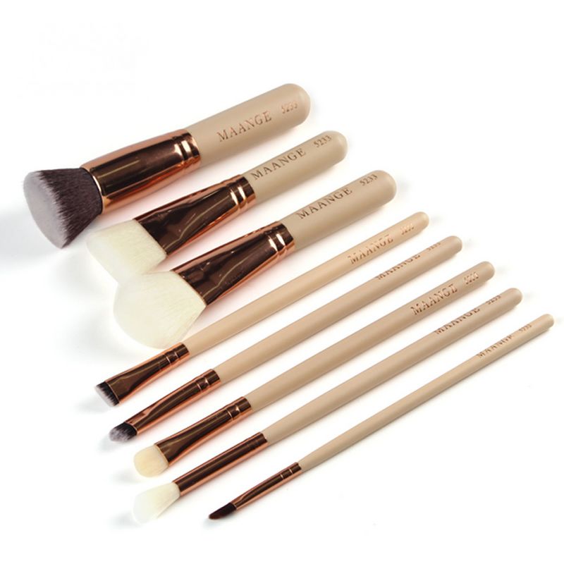 

MAANGE 8 Pcs Professional Makeup Brushes Set Powder Foundation Eye shadow Blush Blending Lip Make Up Beauty Cosmetic Tool Kit