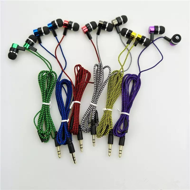 

New Braided in ear Earphones Earbuds Headphones Headsets for Mp3 MP4 mobile phone DHL FEDEX free shipping