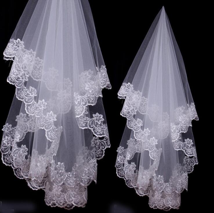 

new arrival cheap veil applique one layer 1 5m bridal veil ivory white red 3 colors