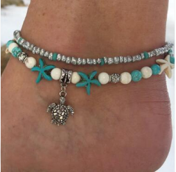 

beach anklets, turtle pendants starfish pine ankles beaded chain bead chains