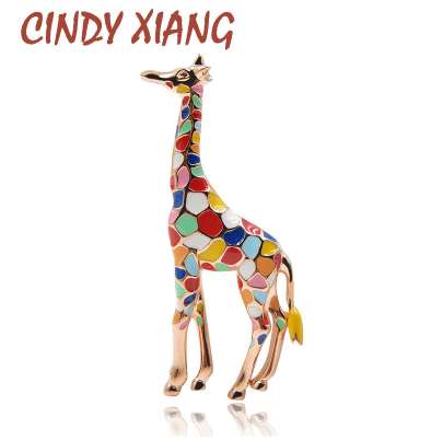 

CINDY XIANG Enamel Giraffe Brooches for Women Cute Animal Brooch Pin Fashion Jewelry Gold Color Gift For Kids Exquisite Broches