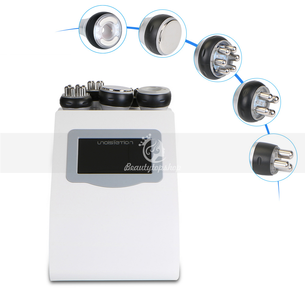 5IN1 Unoisetion Cavitation Ultrasound 40K Radio Frequency RF Multipolar Vacuum Photon Cavitation Slimming Machine