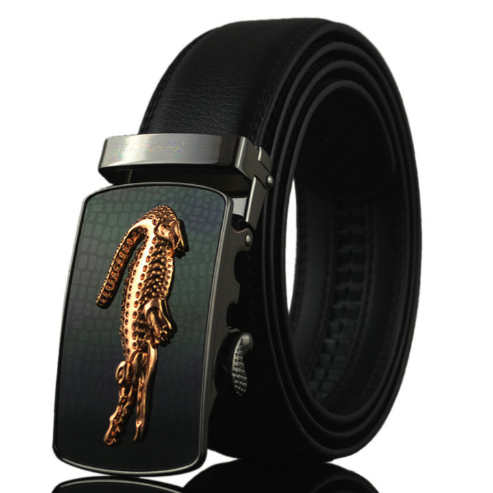 

Fashion New arrival Brand Automatic buckle men belt Genuine leather belt for men Brand luxury Top quality business cow skin male strap LH076, Black