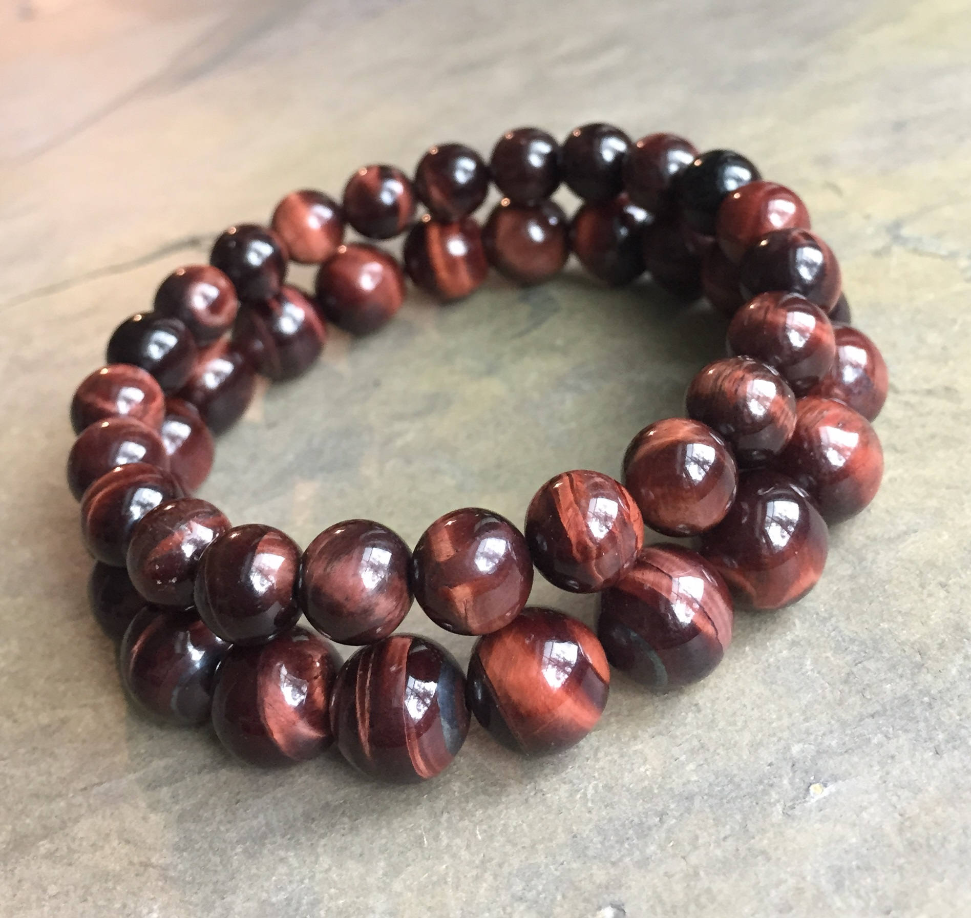 

8mm 10mm Gemstone Beads Bracelet,Elastic Bracelet Red Tiger Eye Bracelet,Gifts
