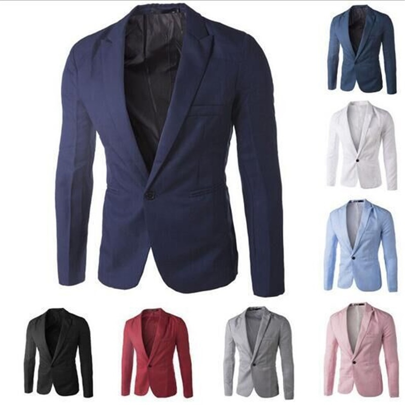 

Wholesale Casual Men's Suits High Quality One Button Men Blazers Outdoors Slim Fit Jackets Men Long Sleeve 8 Colors Suits Plus-size M-3XL, Pink