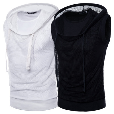 camisa sin manga con capucha