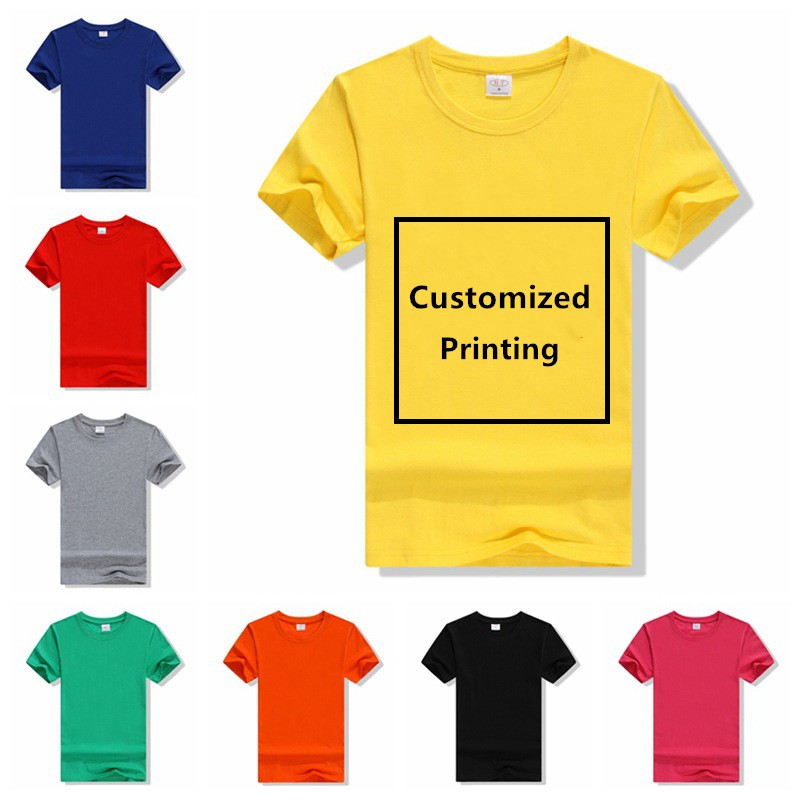 

Custom Print Logo Men Cotton T Shirt Custom Text Personalized T-shirts Men Shirts Sleeve Logo Printed Free Shipping, As picture