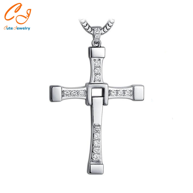 

Fast and Furious Seven Dominic Wholesale 2016 Hot Selling Pendant Dominic Toretto Cross Men's Necklace Pendant Freeshipping, Silver