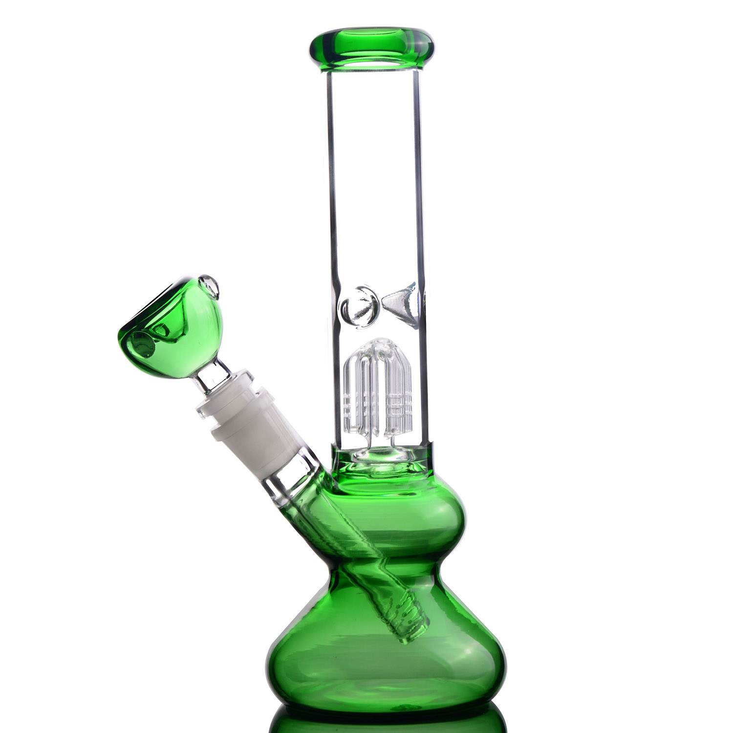 Purple black green beaker 14 mm joint Perc Water Glass Bongs hookahs Pipes percolator Recycler oil rig bongs dab Rigs
