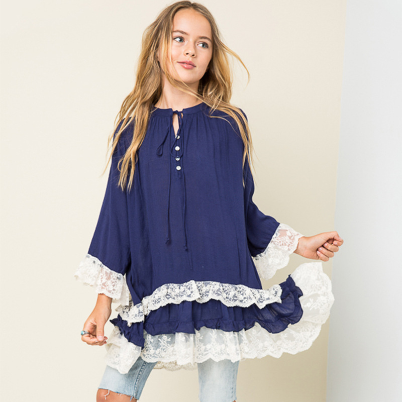 2019 HAYDEN Girls Dresses Age 10 11 12 Years Vintage Girls Ruffle Lace