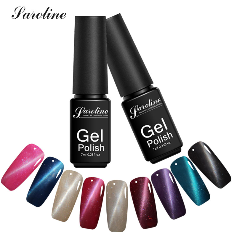 

Saroline Lucky Magnetic Cat Gel Lacquer Art Cat Eyes Gel Nail Polish Semi-permanent 3D Magnet Stick Soak Off UV Nail Polish, 61white