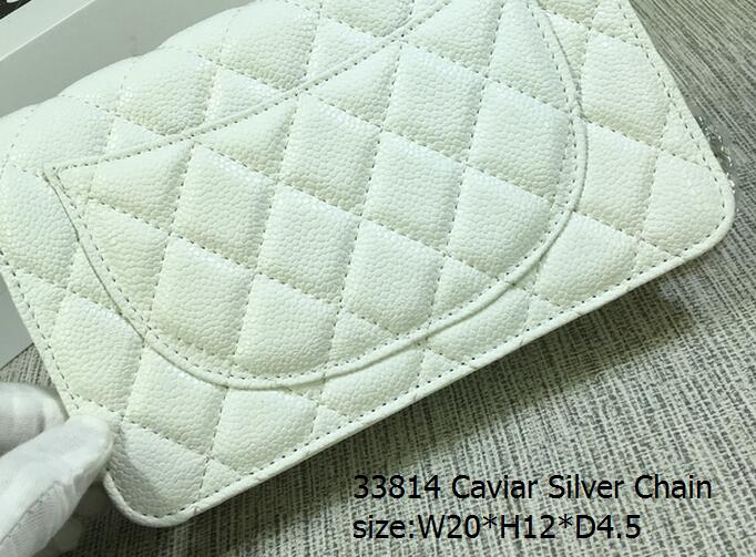 white Caviar Leather Silver HW