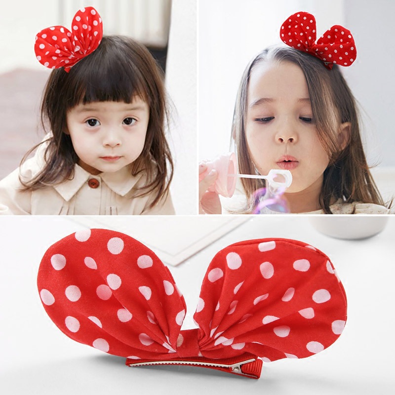 

Lovely Point Big Bow Headwear Cute Baby Girls Hair Clips Ribbon Bow Kids Bowknot Barrettes Hair Accessories, Red