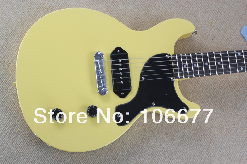 

New Arrival Hot Selling LP G Junior Standard P90 Pickups Yellow Electric Guitar In Stock Wholesale & Retail