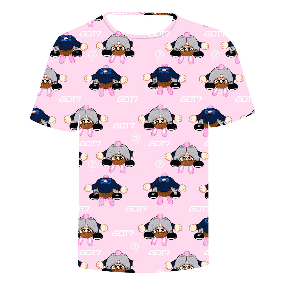 

Blackday K-pop 3D Design Printing GOT7 O-Neck tshirt Fans Women Short t shirt Mens Summer Casual Popular Idol Plus Size Shirt, As picture