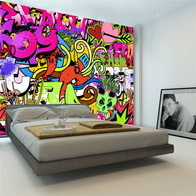 

Graffiti Boys Urban Art Photo Wallpaper Custom Wall Mural Street culture Wallpaper wall art Bedroom Hallway Kids Room Decor Free shipping, As show