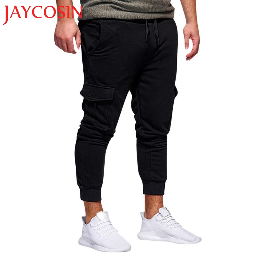 

JAYCOSIN Newly 2018 Fashion Men's Sport Jogging Fitness Pant Casual Loose Sweatpants Drawstring Dropshipping Aug 9, Black