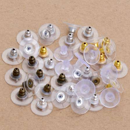 

100 pcs/lot Silicone Silver Color Earring Backs Stopper Earnuts Stud Earring Plugs DIY Jewelry Findings Accessories Parts Ear