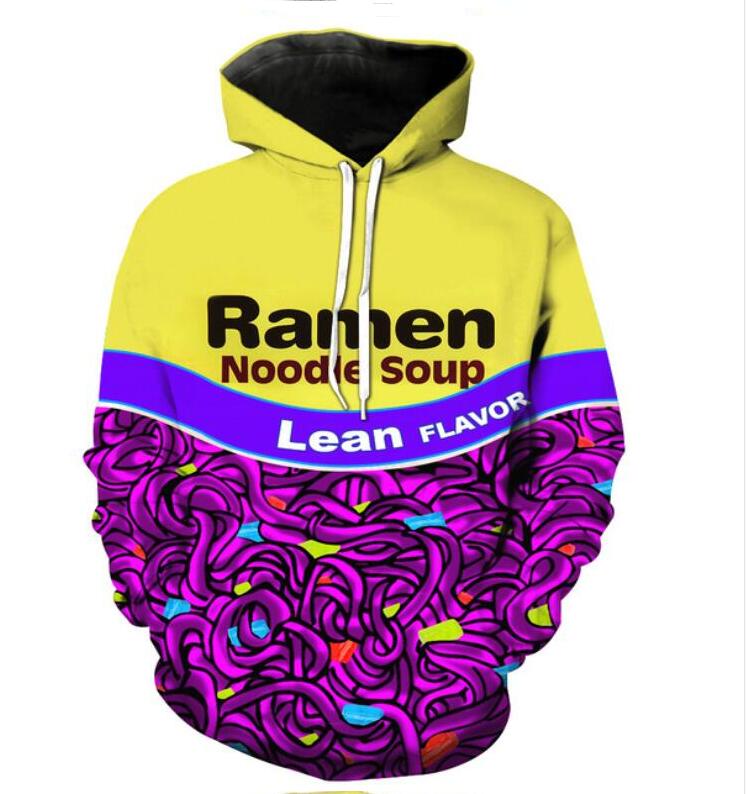 Nouveau Mode Couples Hommes Femmes Unisexe HD Ramen Soupe Aux Nouilles 3D Imprimer Hoodies Pull Sweat Veste Pull Top L0M051