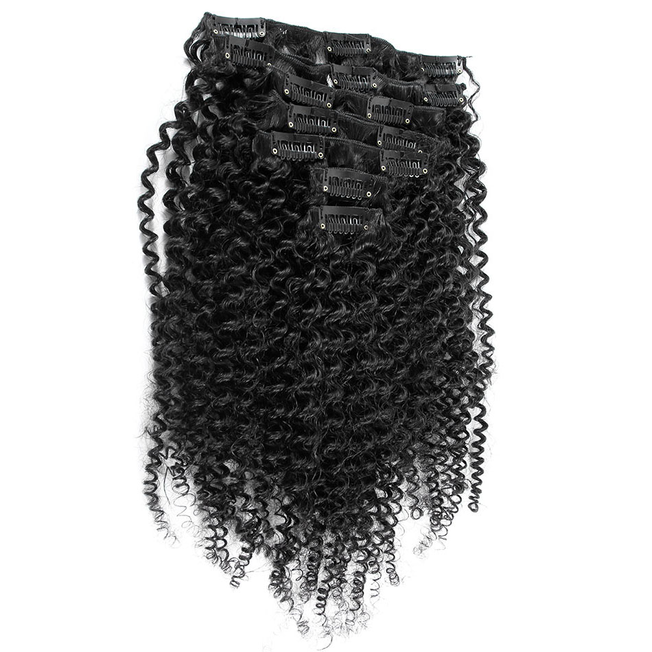 

7pcs Mongolian Afro Kinky Curly Clip Ins Human Hair 100G African American Afro Kinky Hair Clip In Extensions 16" 18" 20" 22" 24" 26"