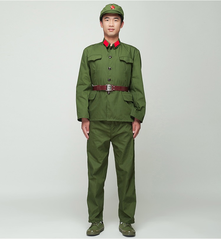 

North Korean Soldier Uniform Red guards green performance costume stage film television Eight Route Army Outfit Vietnam Military