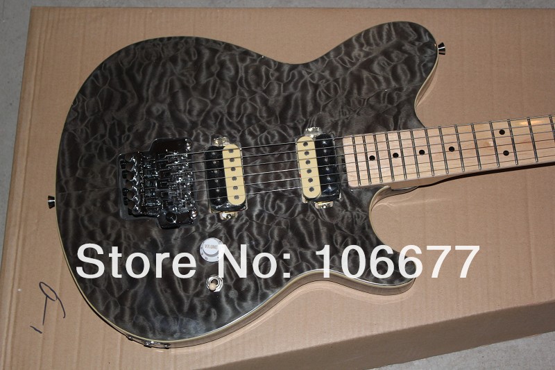 2014 Nouvelle Arrivée + Livraison gratuite + Music Man Ernie Ball Axe 6 Cordes Gris Quilt Maple Finger Board Eelectric Guitar