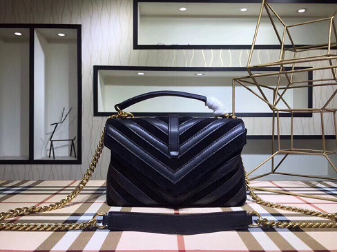 

Classic Bags Genuine Leather V Striped Chain Strap Shoulder Handbag Flap Satchel Bags Crossbody Handbags Shopping Tote, Black