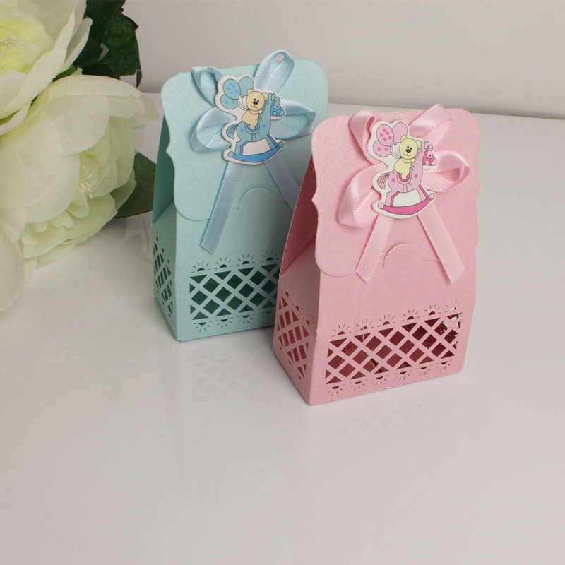 Partido de azul de bebé Caja-Excelente para el bebé duchas boda favores caja de regalo