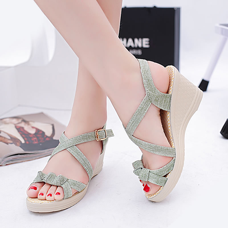 green cross sandals