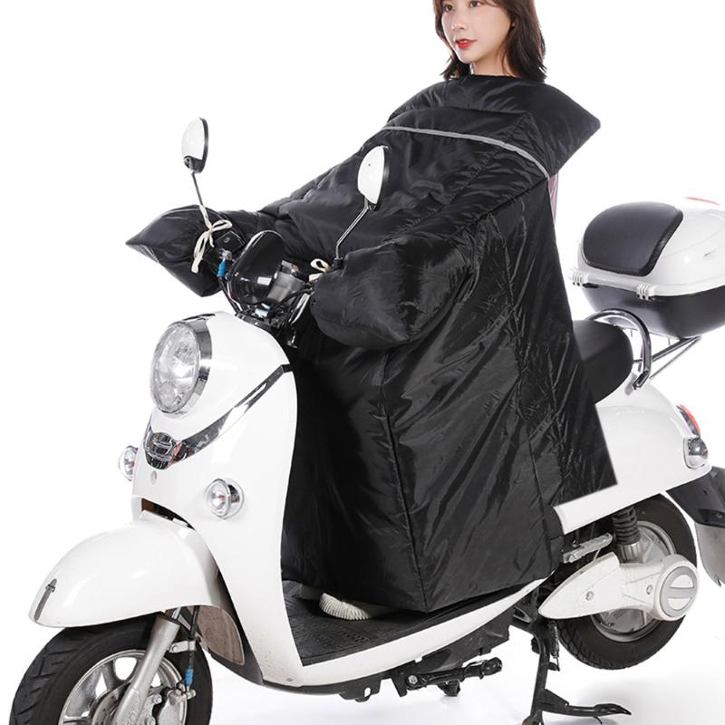 

Universal Electric Motorcycle Winter Windshield Cover Velvet Thickening Tablier Scooter Winter Warmer Scooter Warmer Cover, Black