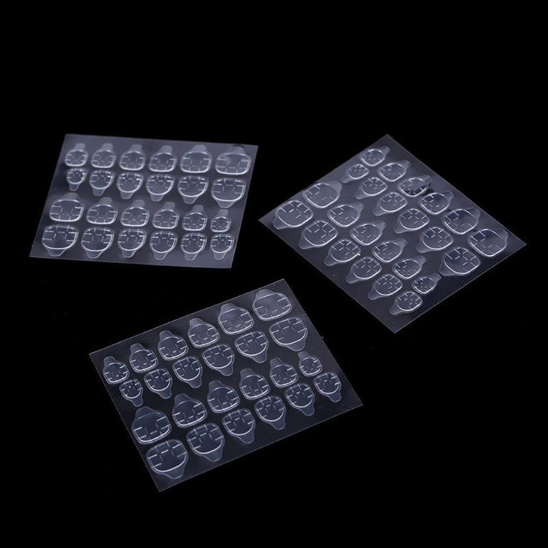 

1lot= 2/10 Sheets Jelly Double-side Nail Glue Sticker Transparent Flexible 240pcs Acrylic Adhesive Nail Glue Art Tool B34, As pic