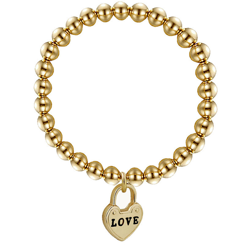 

Fashion lettering "love" tag bracelet DIY women stainless steel bead bracelet