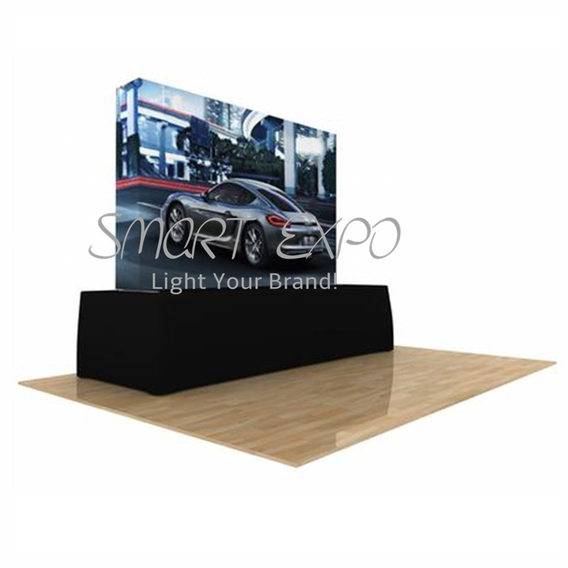 

6ft Straight Counter Quick Fabric Table Top Display Pop Up Structure Tension Fabric Covered Graphic Oxford Bag Pack