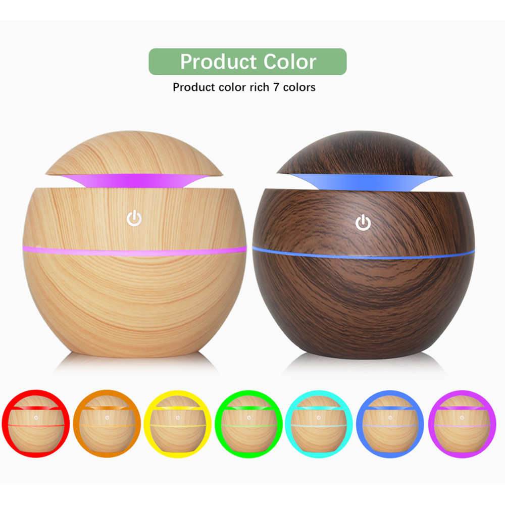 

Brand New 130ml Ultrasonic Cool Mist Humidifier USB Aroma Essential Oil Diffuser Air Purifier 7 Color Change LED Night Light
