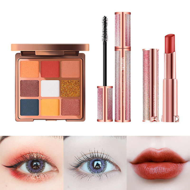 

Xixi Cosmetics Makeup Set Lipstick Eye Shadow Mascara Full Set Beauty Eye Makeup Combination For Women Comestic Beginner TSLM1