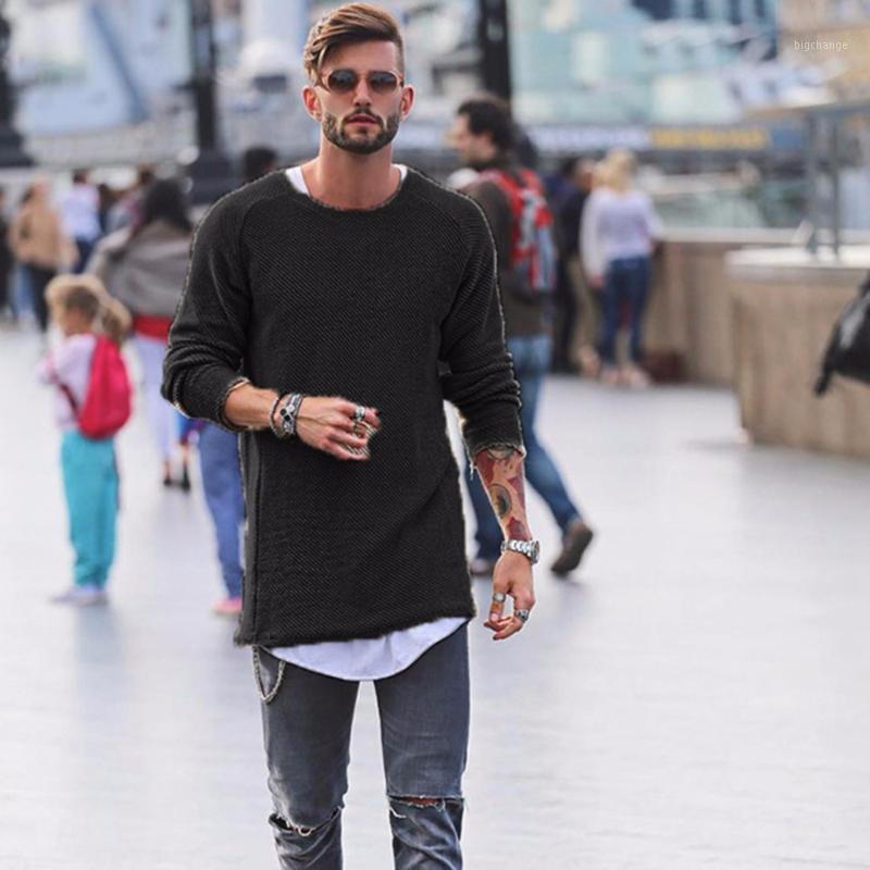 

Winter Sweater Men Autumn pullover Slim Fit Solid Thin Mens Knitted Sweaters Male Curl Hem Fashion, Brown