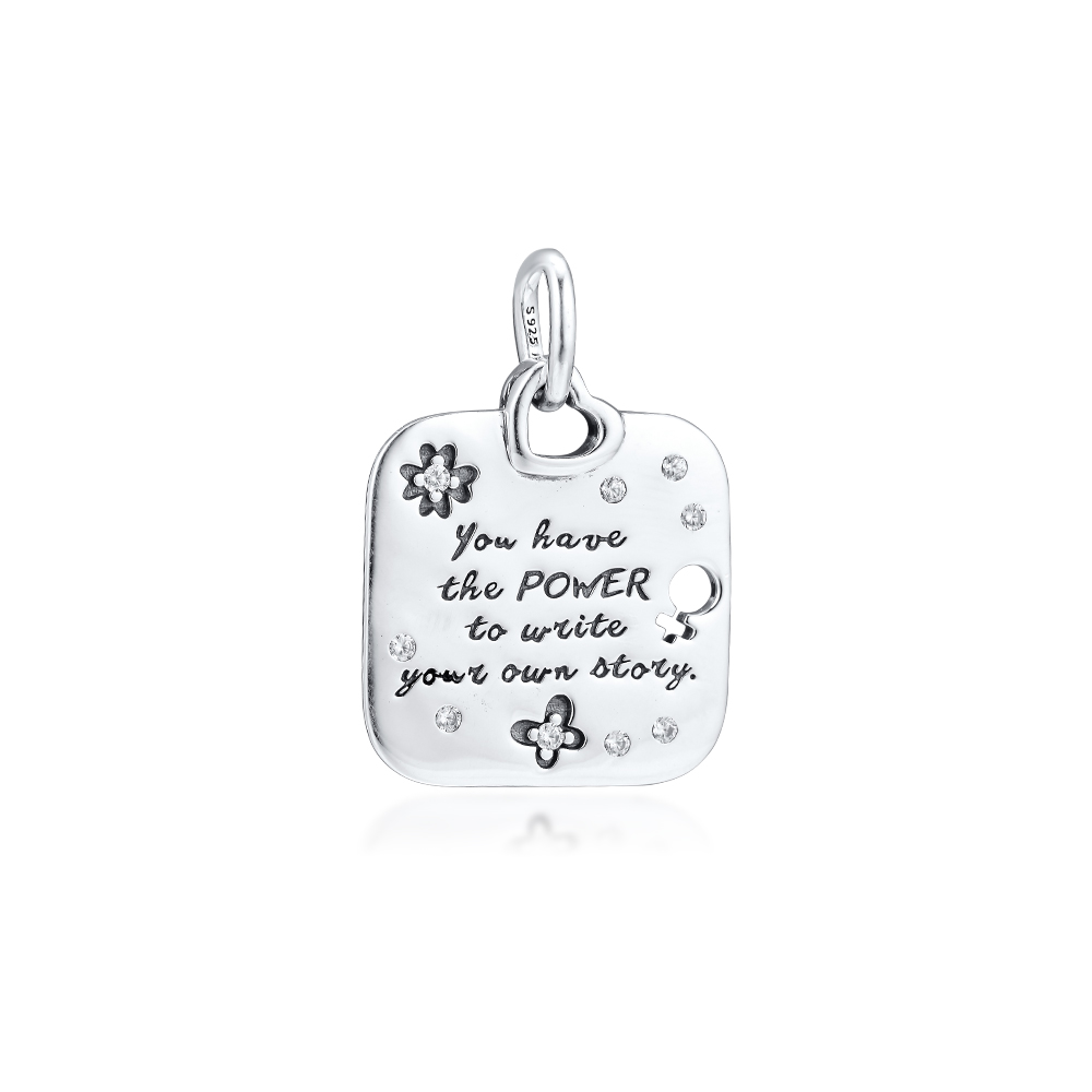 2019 Original 925 Sterling Silver Jewelry Female Empowerment Motto Dangle Rose Beads Fits Pandora charm Bracelets Necklace for Women