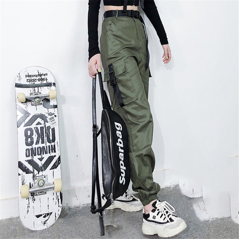 

New Causal Cargo Pants Women Fashion Thicken Warm Harem Pants Girls Hip-hop Pencil Trousers Women Casual Harajuku, Black