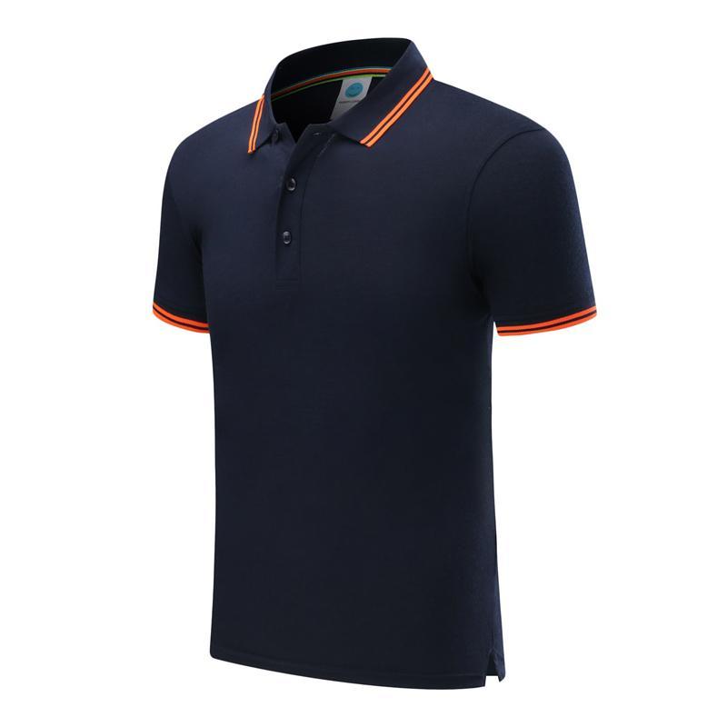 

Men's and women's fine classic striped collar eucalyptus fiber polyester fiber POLO shirt Sapphire Short sleeve T-Shirt SD-2chongf, Gradient