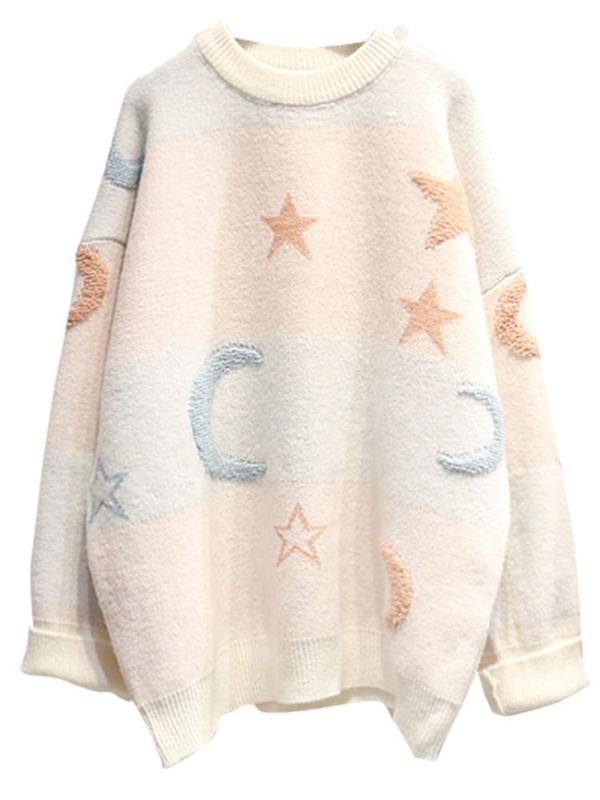 

Winter Women Sweaters High Street Sweet Girls O-neck Knitted Pullovers Female Crocheted Tops Clothes Korean Christmas Pullovers, Blue